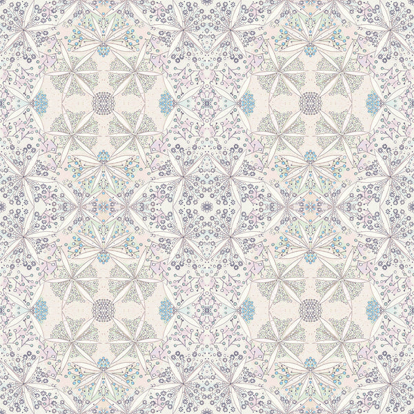 Bloomful Geometry Matte Wallpaper Powder Blue