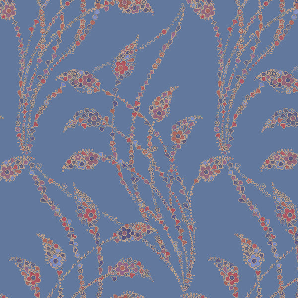 Floral Flow Matte Wallpaper Powder Blue