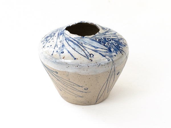 Delphine Small Vase w Cobalt Bleed