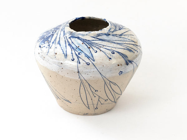 Delphine Small Vase w Cobalt Bleed