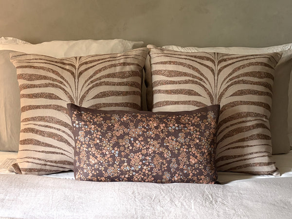 Little Garden Pillow 12"x20" 70's Brown