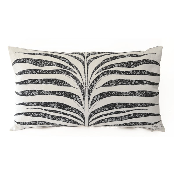 Garden Zebra Pillow 24"x14" White/Black