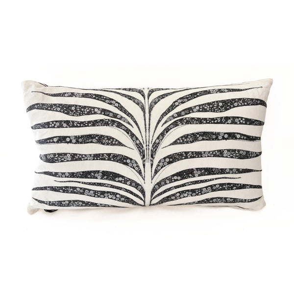 Garden Zebra Pillow 24"x14" White/Black