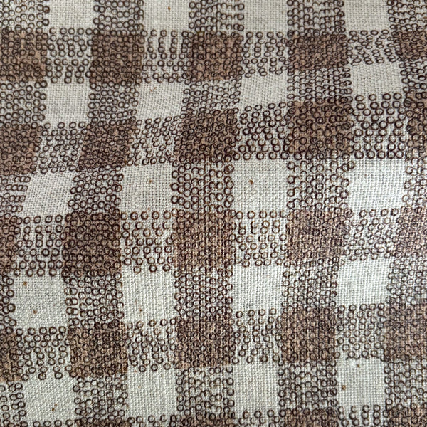 Big Dot Gingham Heavy Linen - Natural Linen/Tobacco