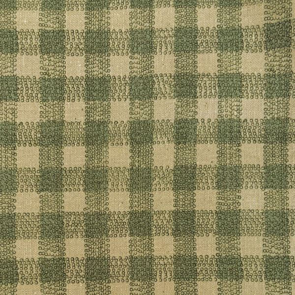 Big Dot Gingham Heavy Linen- Natural Linen/Olive
