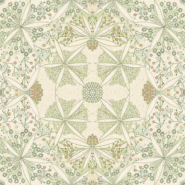 Bloomful Geometry Matte Wallpaper – Woodbine