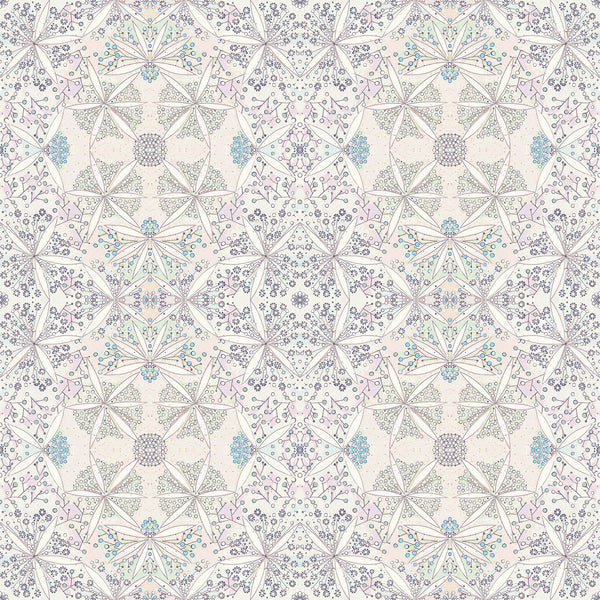 Bloomful Geometry Matte Wallpaper Powder Blue
