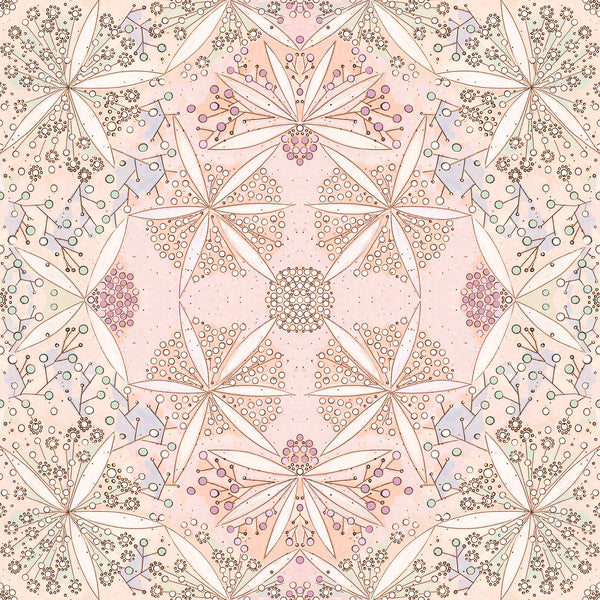 Bloomful Geometry Matte Wallpaper- Wisteria