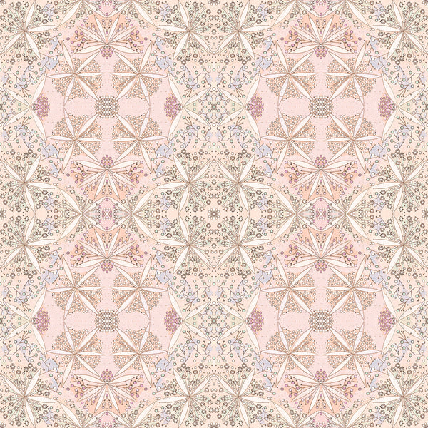Bloomful Geometry Matte Wallpaper- Wisteria