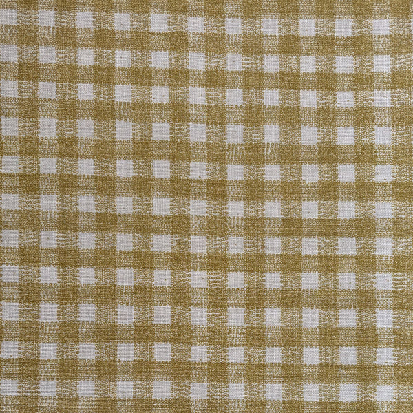 Dot Gingham Linen - Natural Linen/Ochre