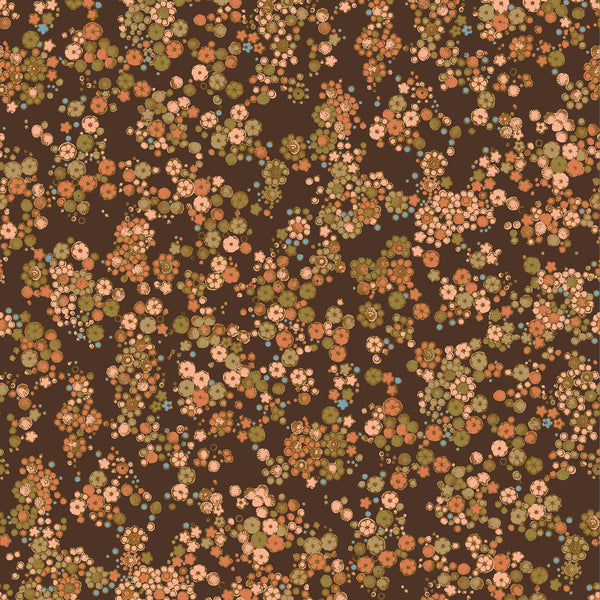 Field Flower Matte Wallpaper – 70s Brown