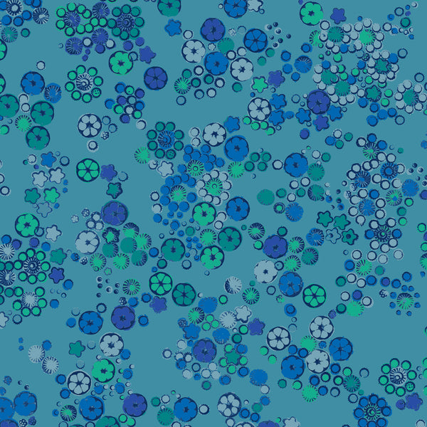 Field Flower Matte Wallpaper – Cerulean