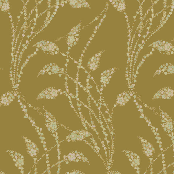 Flora Flow Matte Wallpaper – Olivine