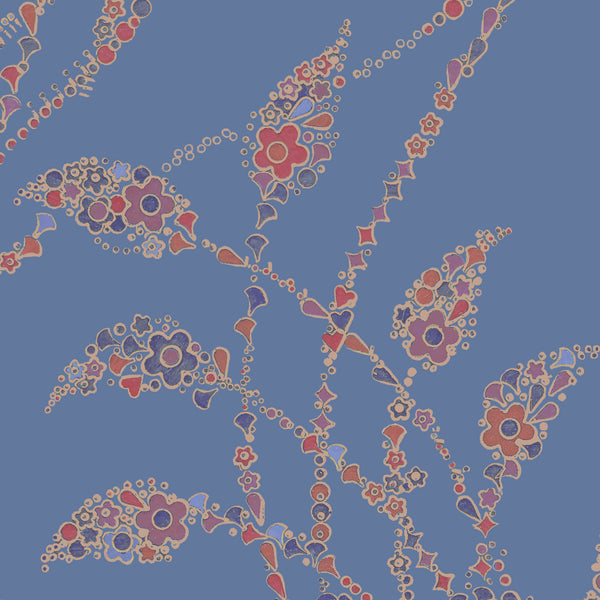 Flora Flow Matte Wallpaper- Powder Blue