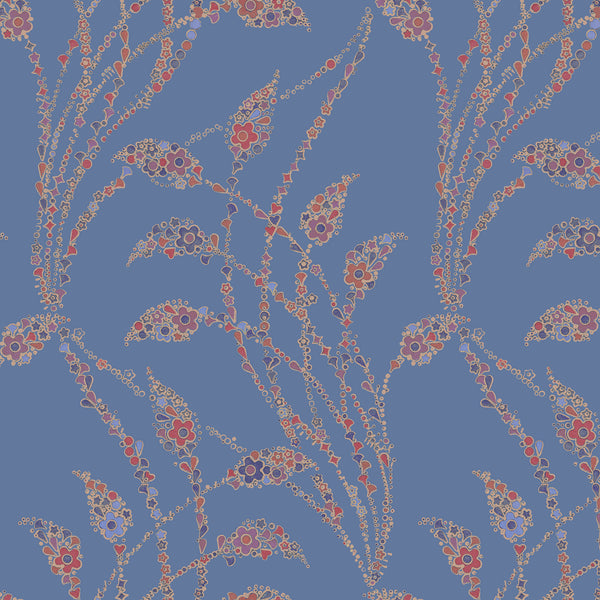 Flora Flow Matte Wallpaper- Powder Blue