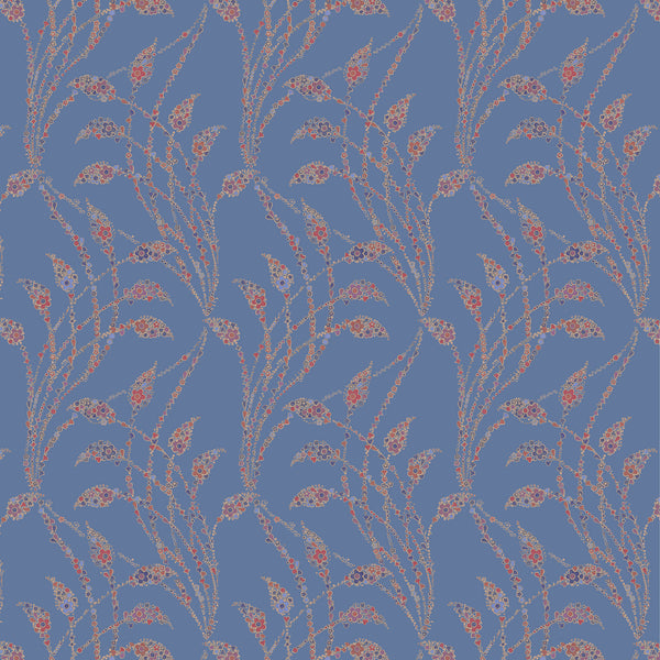 Flora Flow Matte Wallpaper- Powder Blue