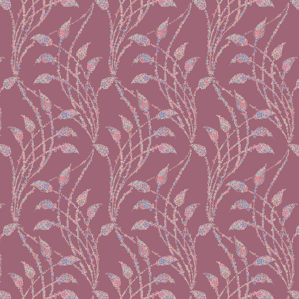 Flora Flow Matte Wallpaper Raspberry