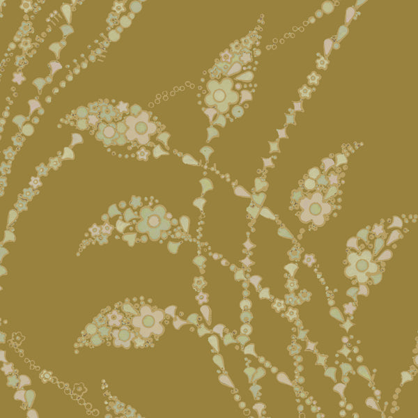 Flora Flow Matte Wallpaper – Olivine