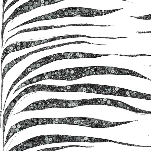 Garden Zebra Matte Wallpaper – White Black