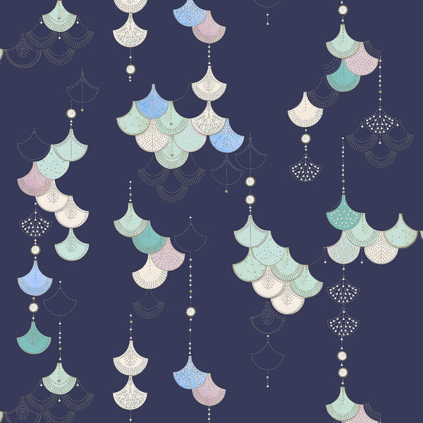 Scale Balance Matte Wallpaper- Cobalt