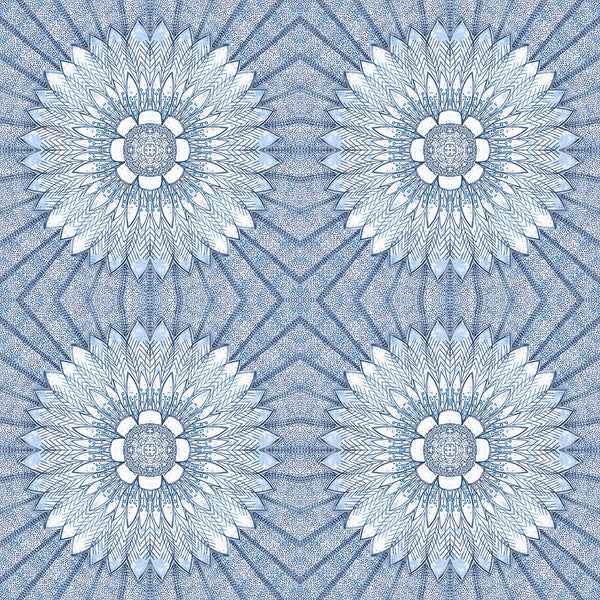 Sunflower Radiance Matte Wallpaper Cobalt
