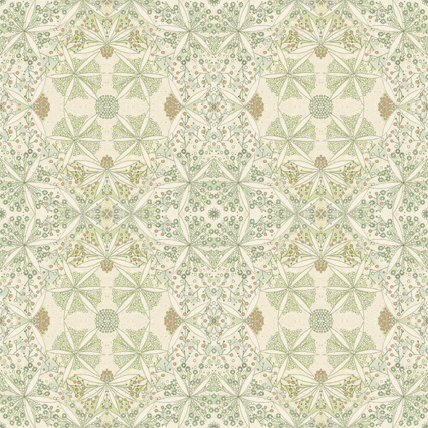 Bloomful Geometry Matte Wallpaper – Woodbine