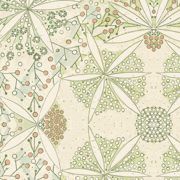 Bloomful Geometry Matte Wallpaper – Woodbine