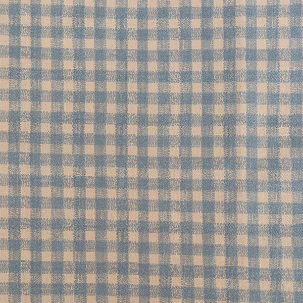 Dot Gingham Linen - Bone/Powder Blue
