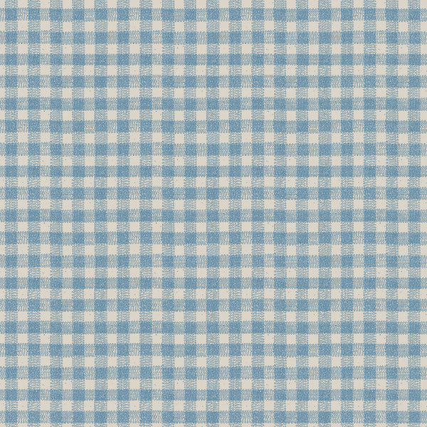 Dot Gingham Linen - Bone/Powder Blue