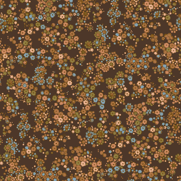 Field Flower Linen - Espresso/Mallow