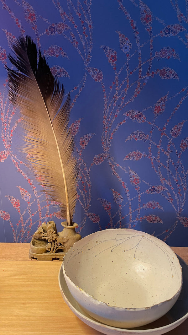 Flora Flow Matte Wallpaper- Powder Blue