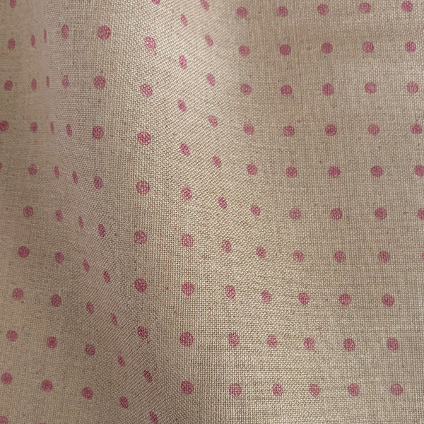 Peg Dot Linen - Caramel/Pink