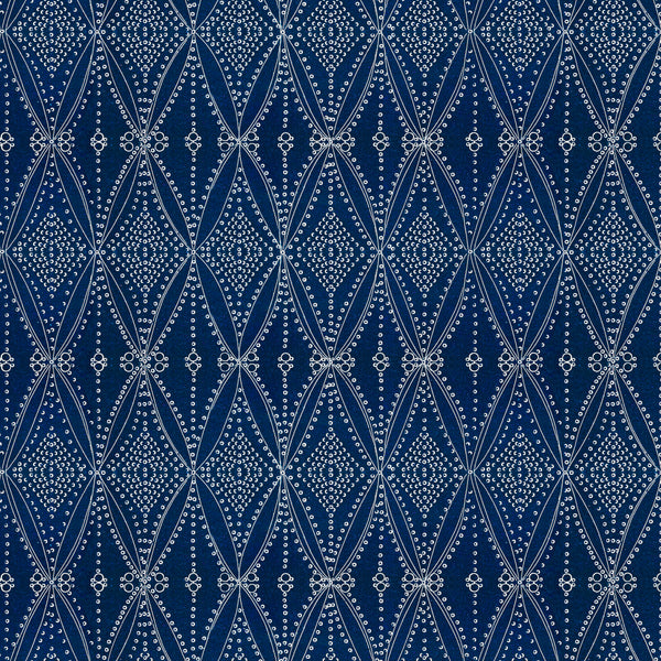 Seed Diamond Linen- Indigo