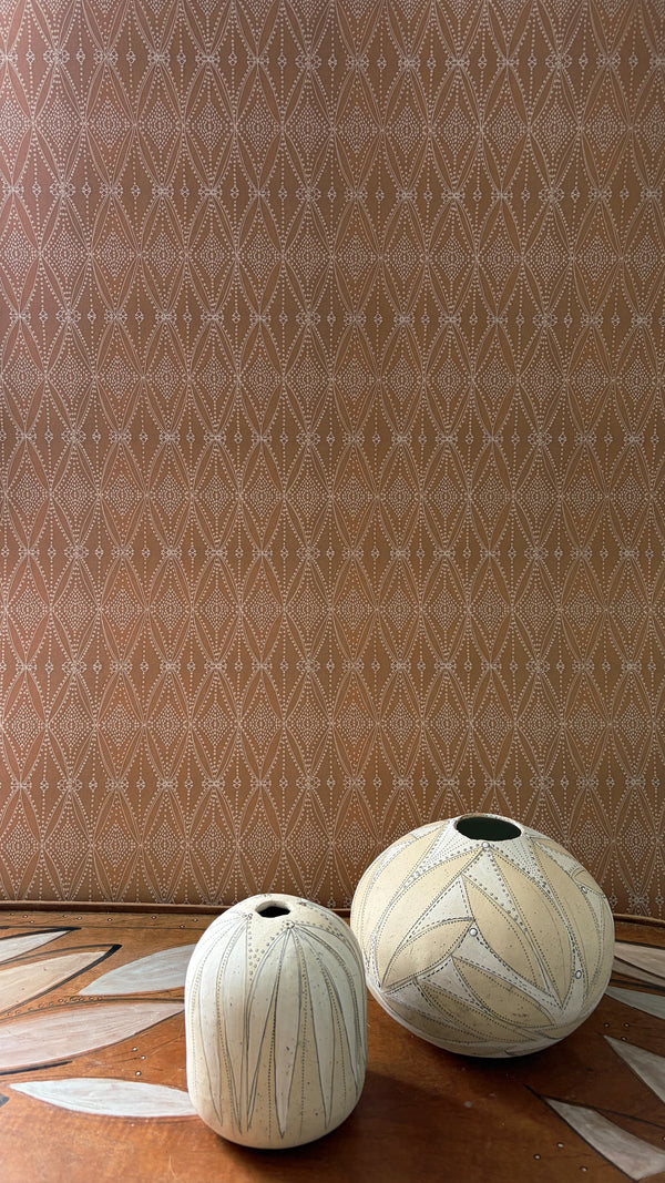 Seed Diamond Matte Wallpaper – Tobacco
