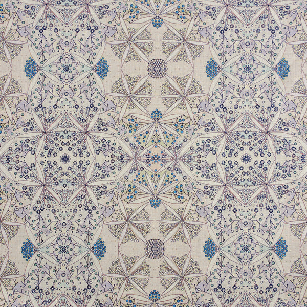 Bloomful Geometry Linen - Powder Blue