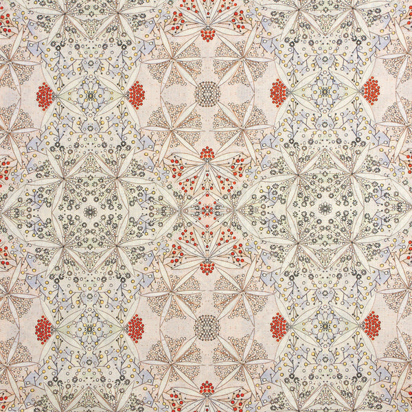 Bloomful Geometry Linen - Soft Vermillion