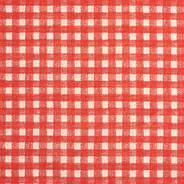 Dot Gingham Linen Bisque/Vermillion