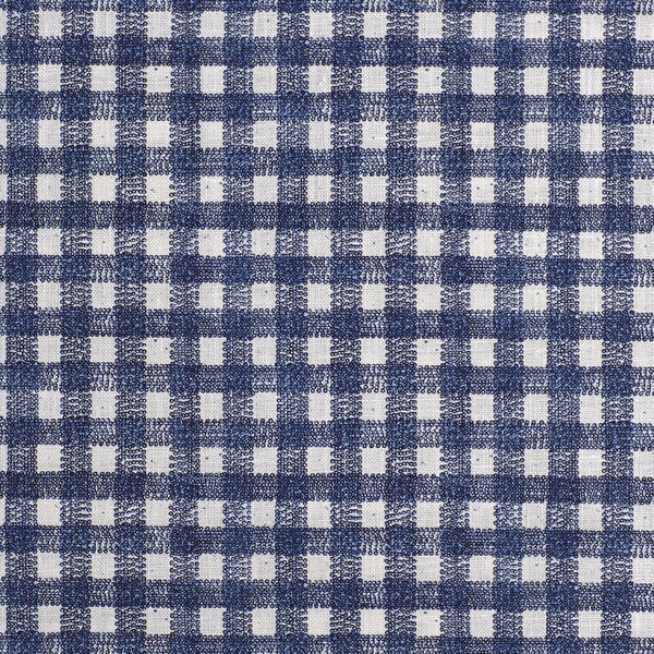 Dot Gingham Linen White/Cobalt