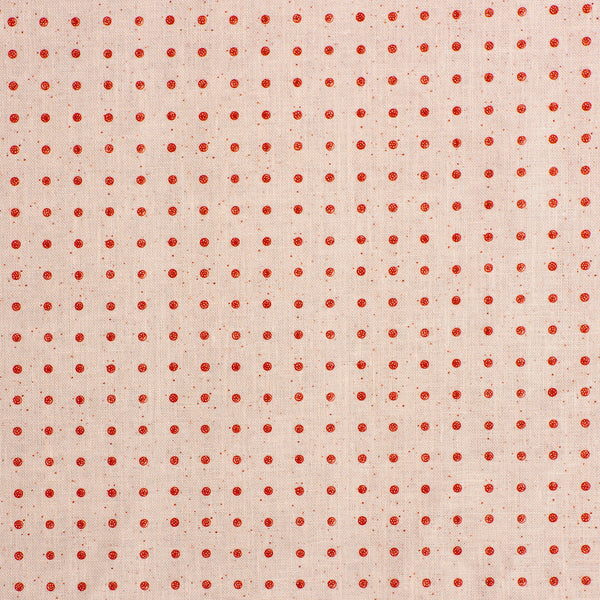 Peg Dot Linen Bisque/Vermillion
