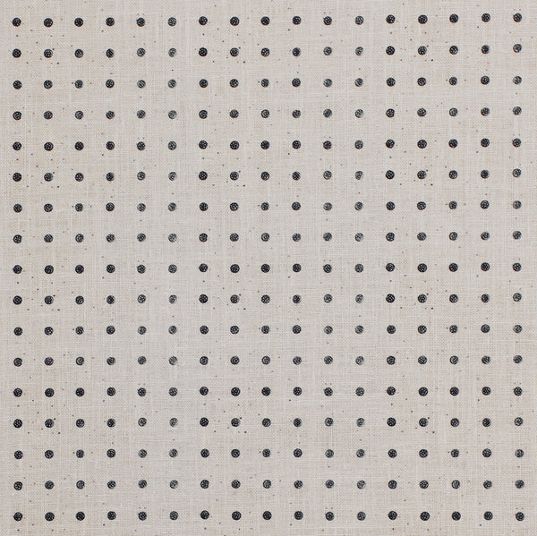 Peg Dot Linen- Natural/Black