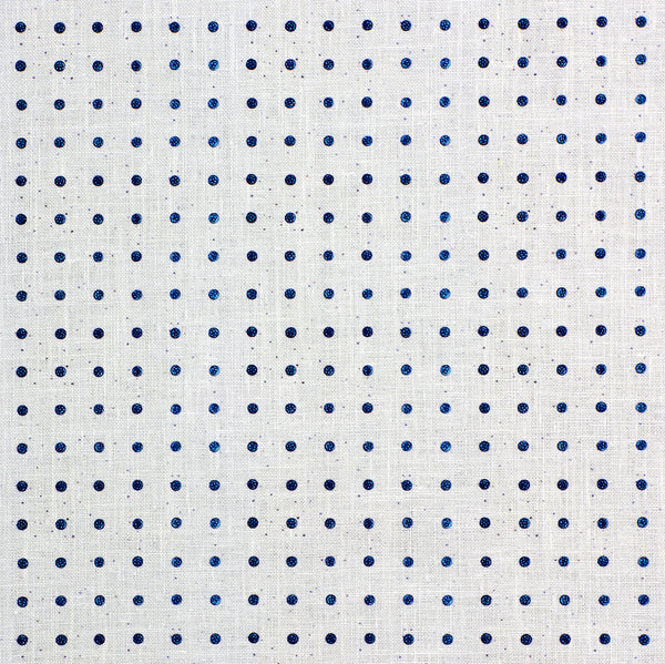 Peg Dot Linen White/Cobalt