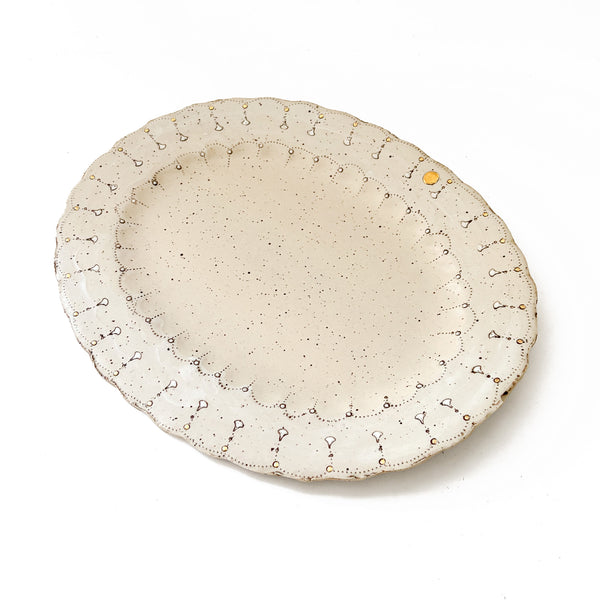 Scalloped  Platter- with Gold