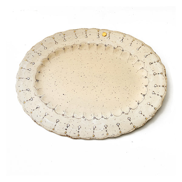 Scalloped  Platter- with Gold