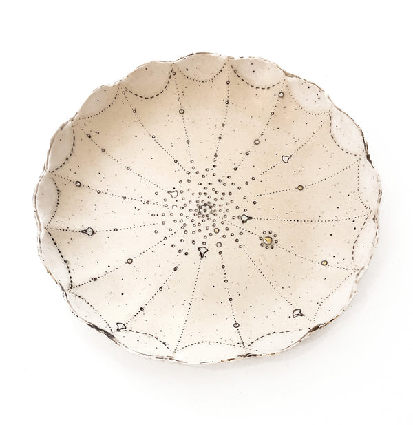 Scalloped Dish with Gold