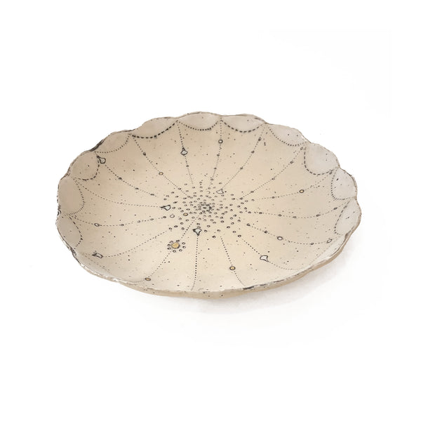 Scalloped Dish with Gold
