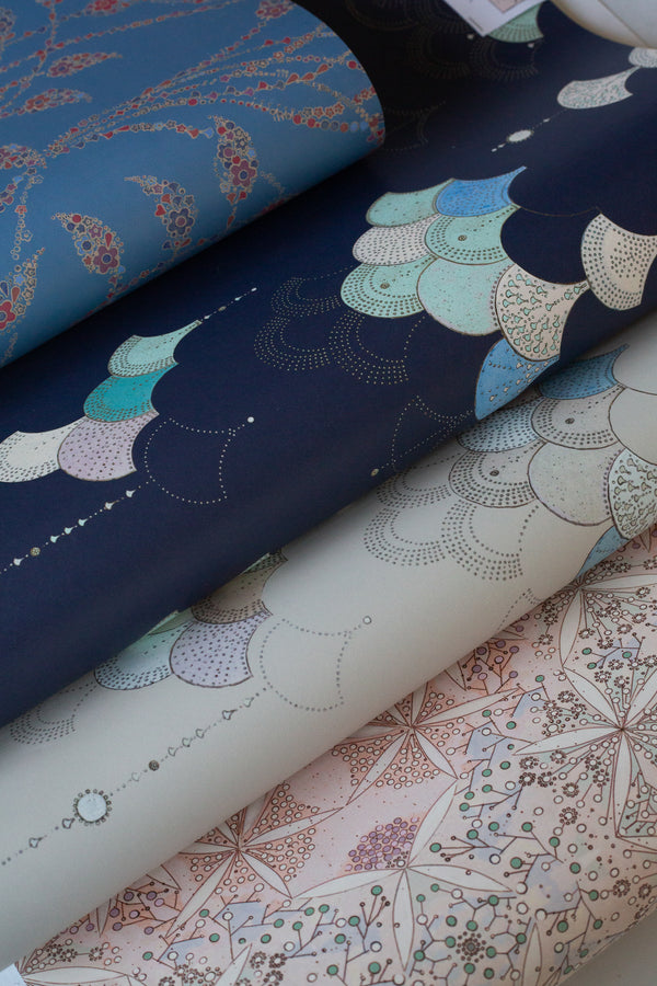 Scale Balance Matte Wallpaper- Cobalt