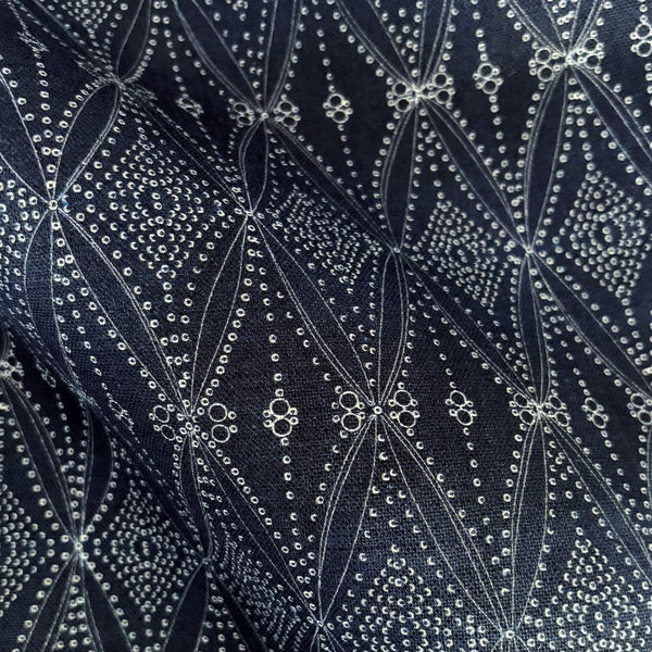 Seed Diamond Linen- Indigo