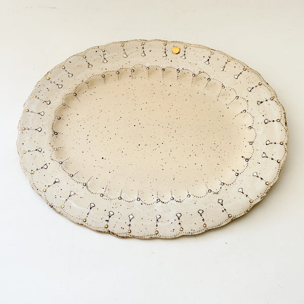 Scalloped  Platter- with Gold