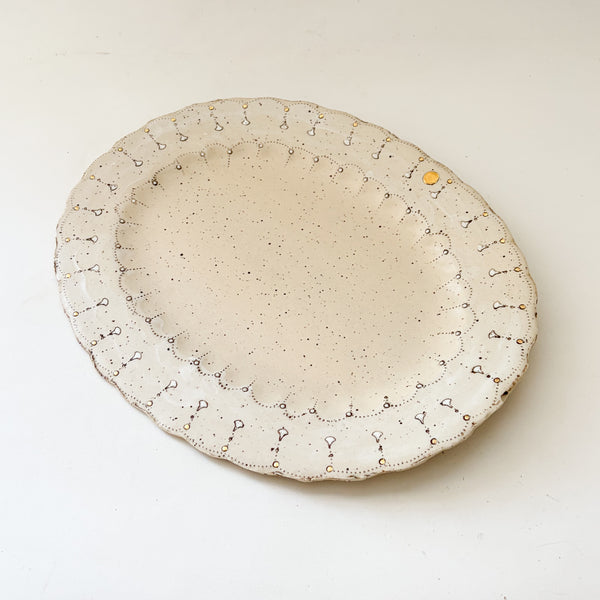 Scalloped  Platter- with Gold