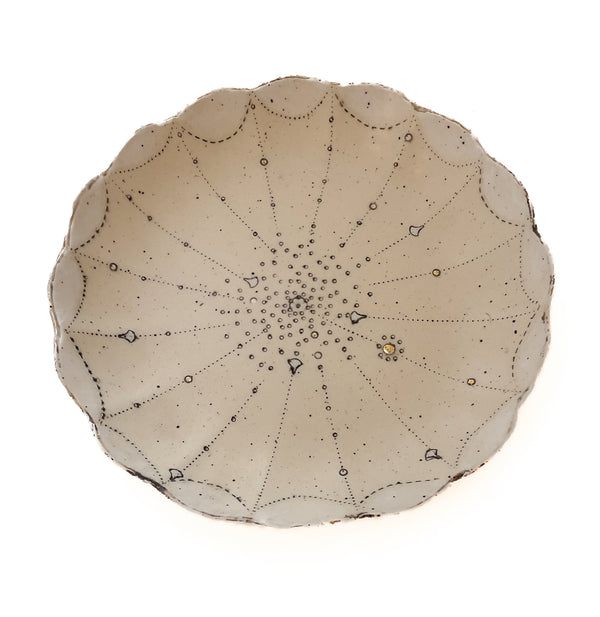 Scalloped Dish with Gold